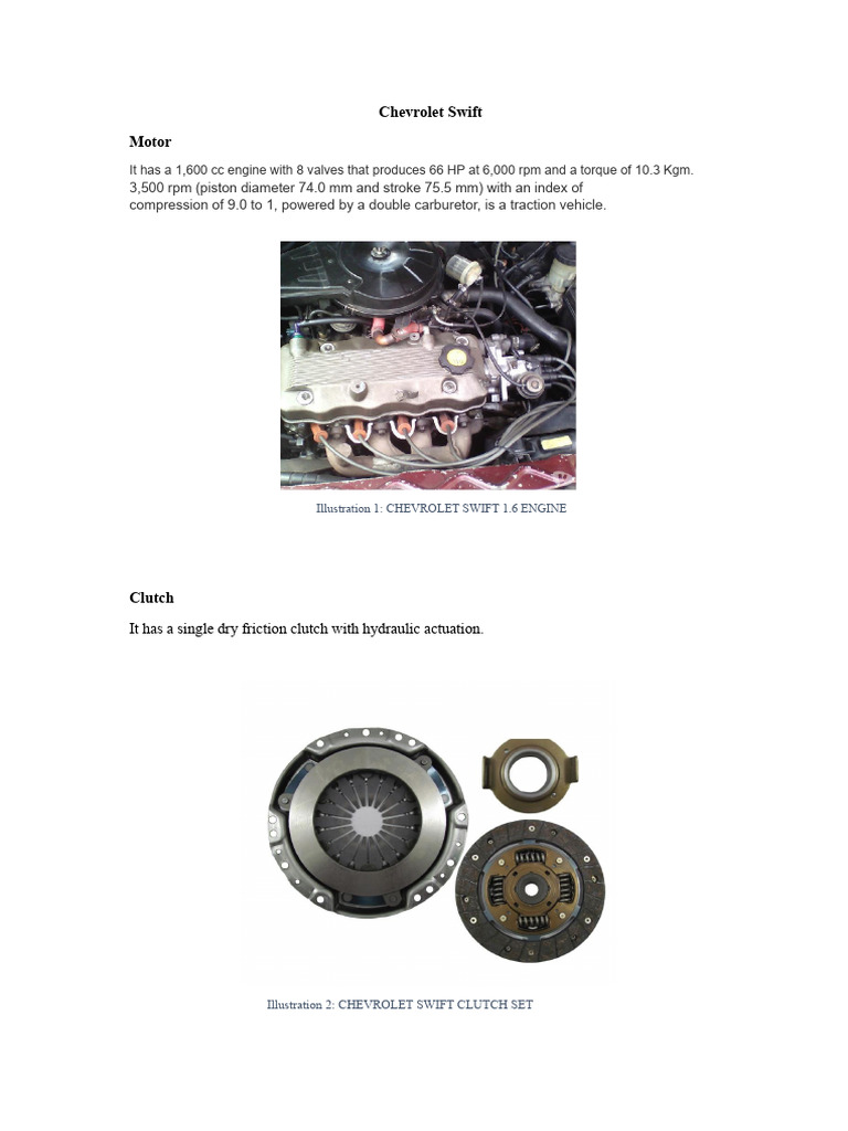 Chevrolet Swift 1.6 Engine Specs | PDF