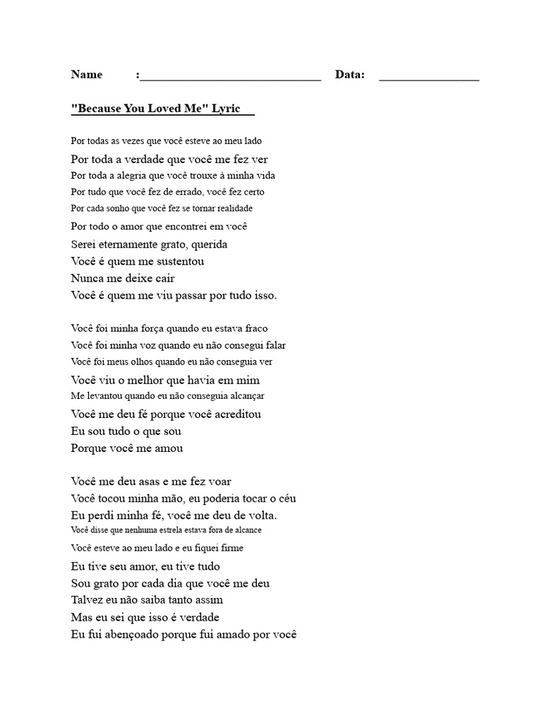Letra da Música 
