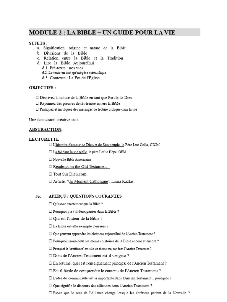 Comprendre la Bible : Guide et Perspectives | PDF | Bible | Dieu