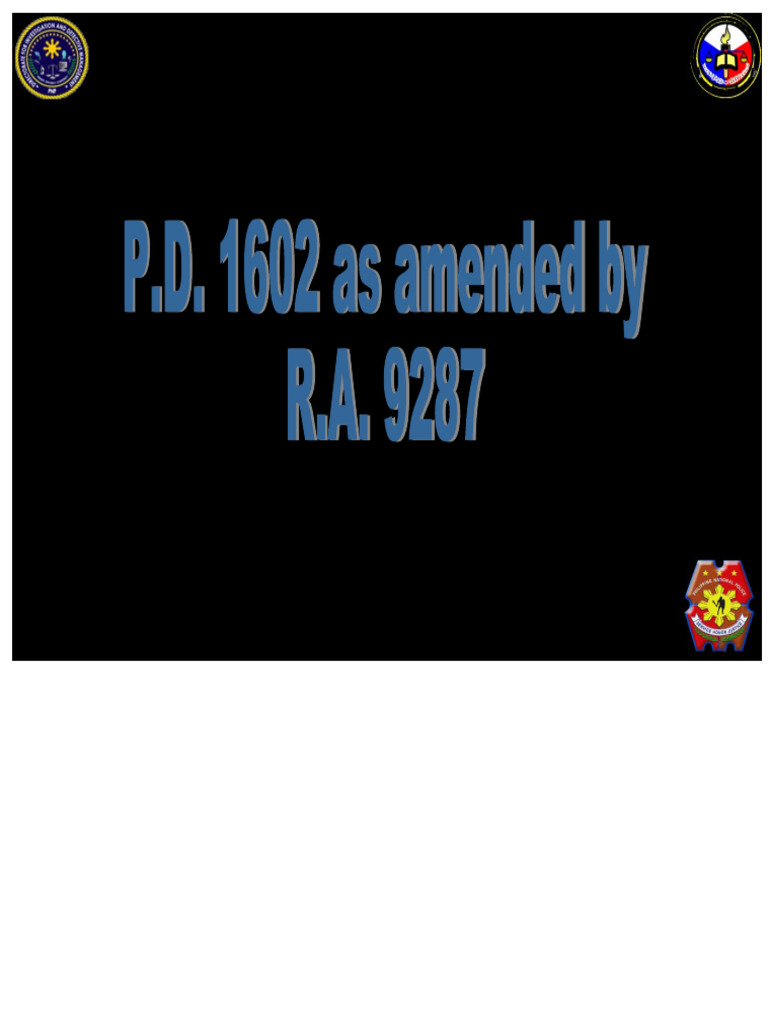 P.D. 1602 dan RA 9287: Sanksi Perjudian | PDF