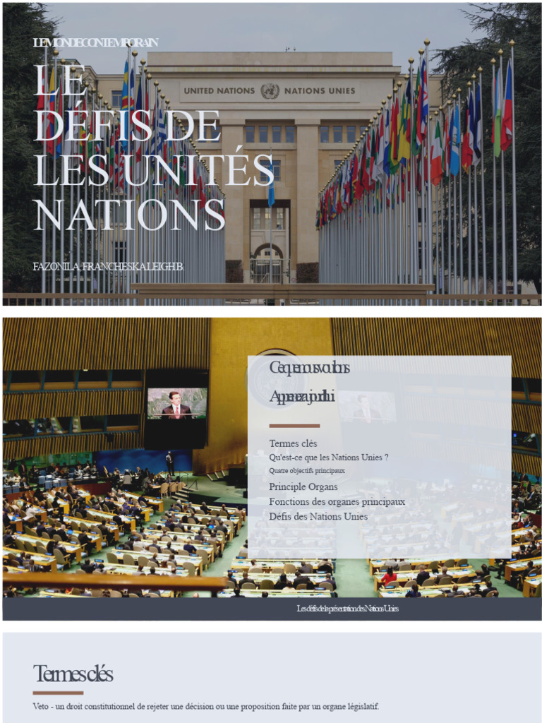 Défis et objectifs des Nations Unies | PDF | Nations unies | Relations ...