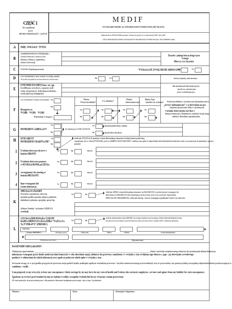 Formularz Medif Saudia | PDF