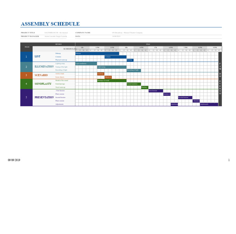 Assembly Schedule - Schedule Day 14_sep | PDF