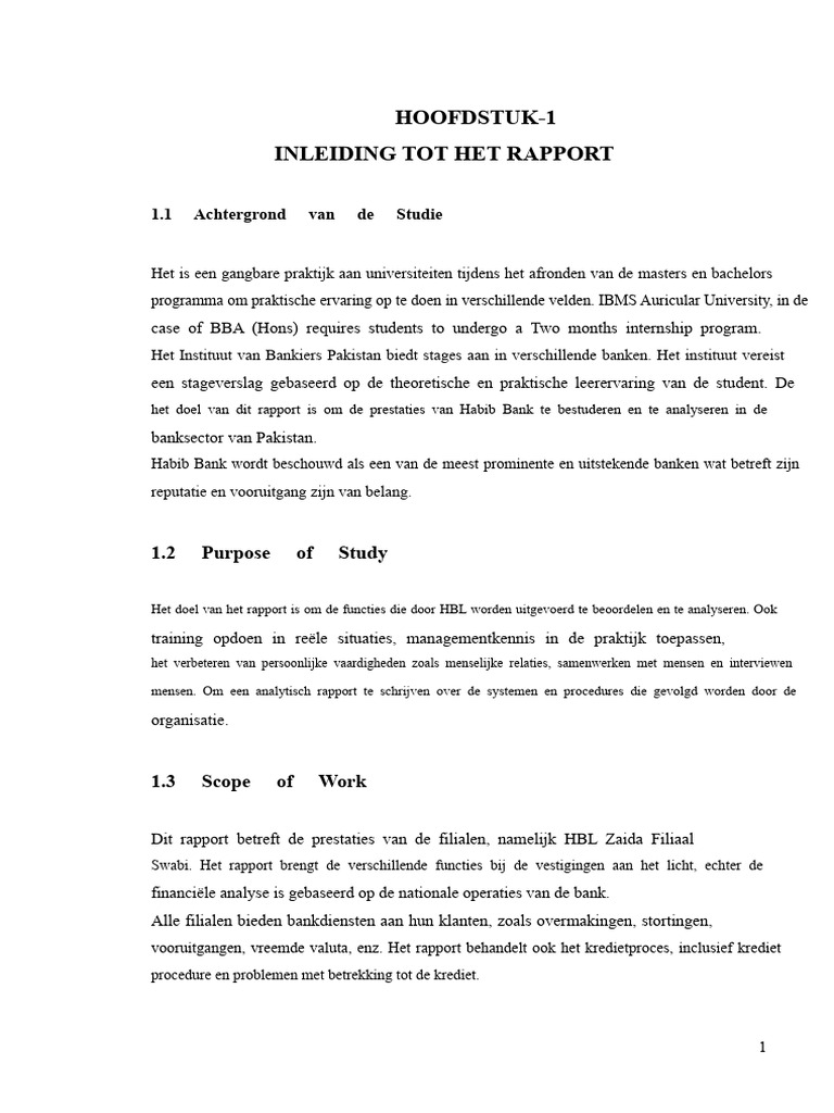 HBL Eindrapport | PDF