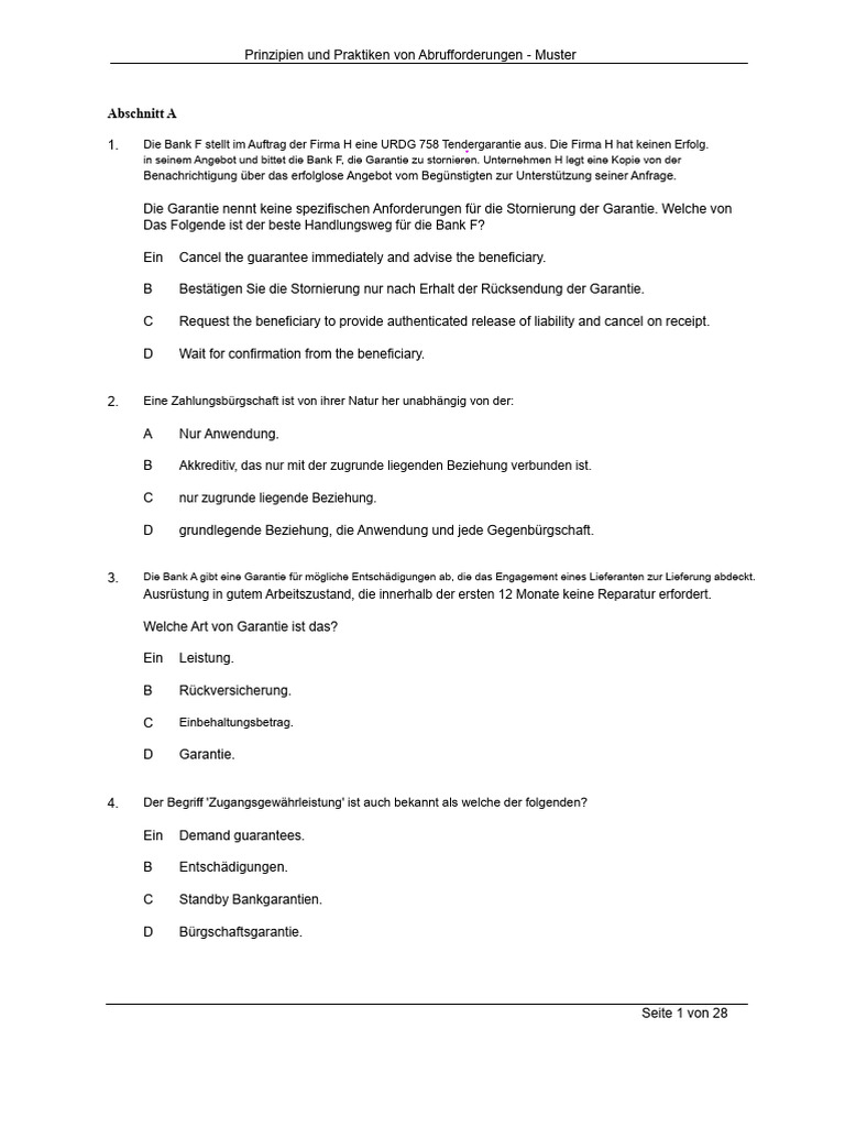 CSDG - Musterprüfungsbogen 2022 Mit Antworten | PDF
