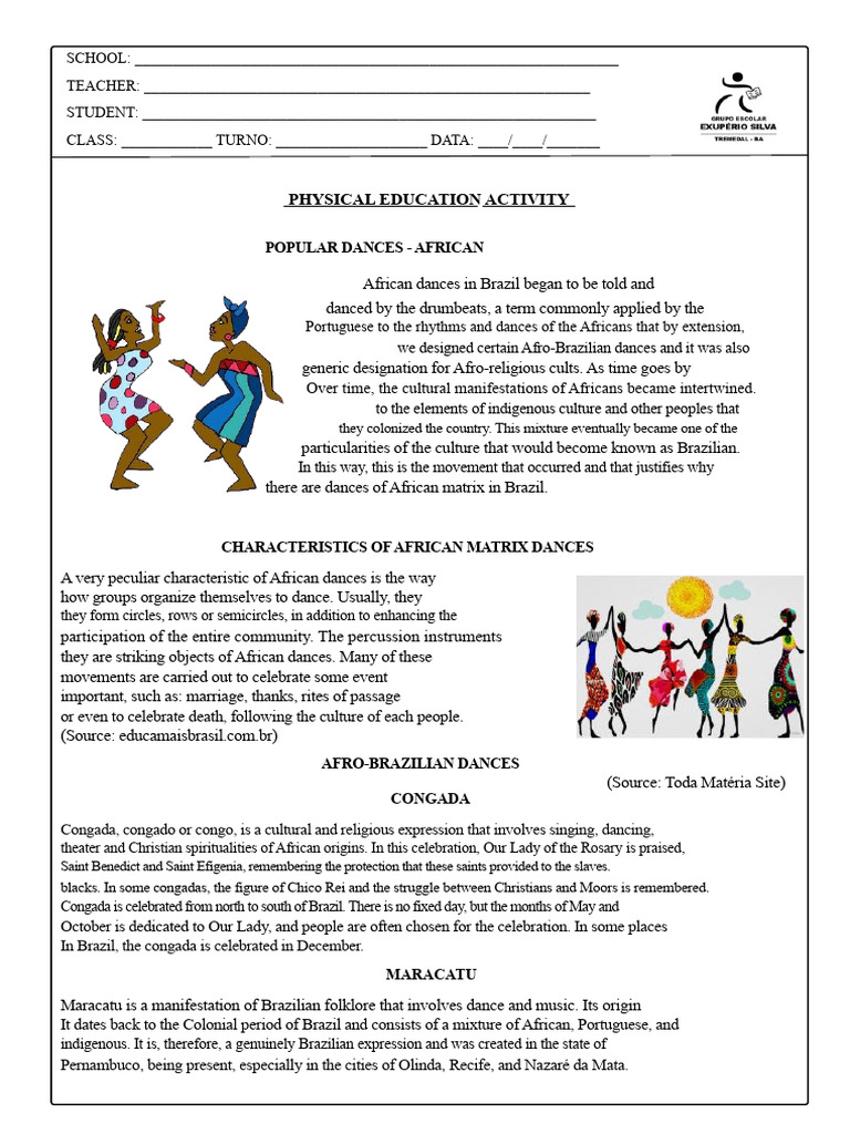 ACTIVITY - PHYSICAL EDUCATION - AFRICAN DANCES | PDF | Brazil | Dances