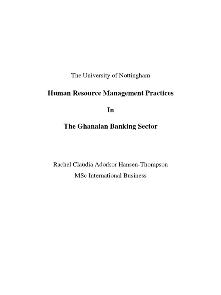 HRM Practices in Ghana's Banking Sector | PDF | Ghana | Human Resource ...
