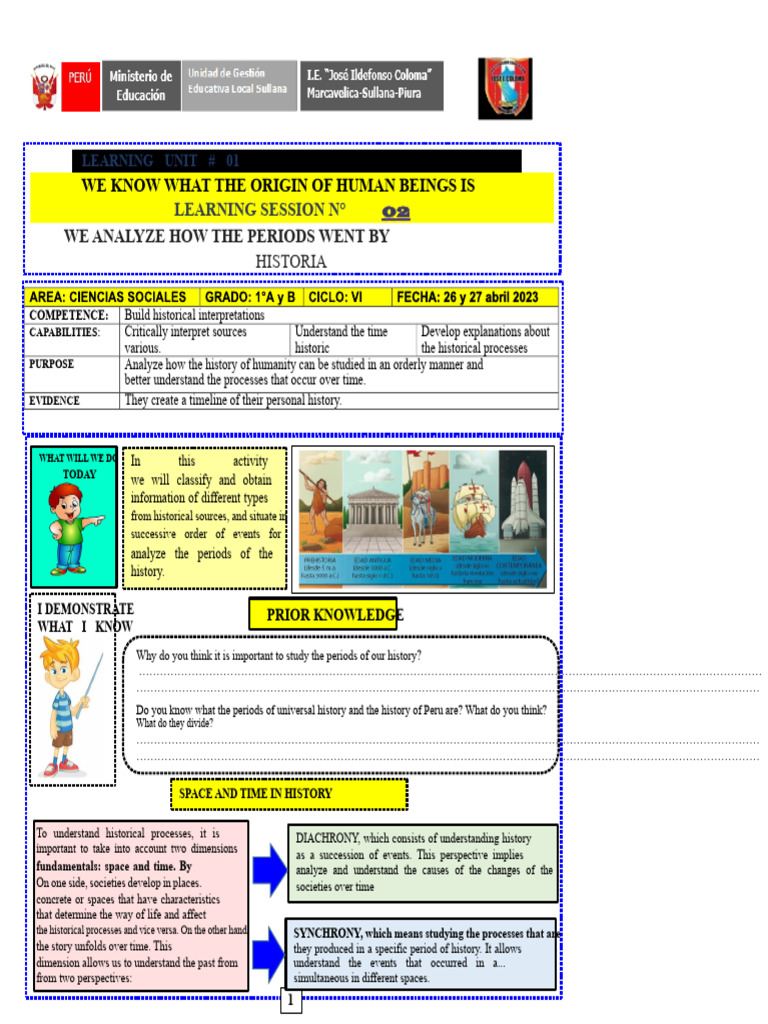 Learning Session No. 02 - 1st Grade (1st Unit 2023) | PDF | Francisco ...