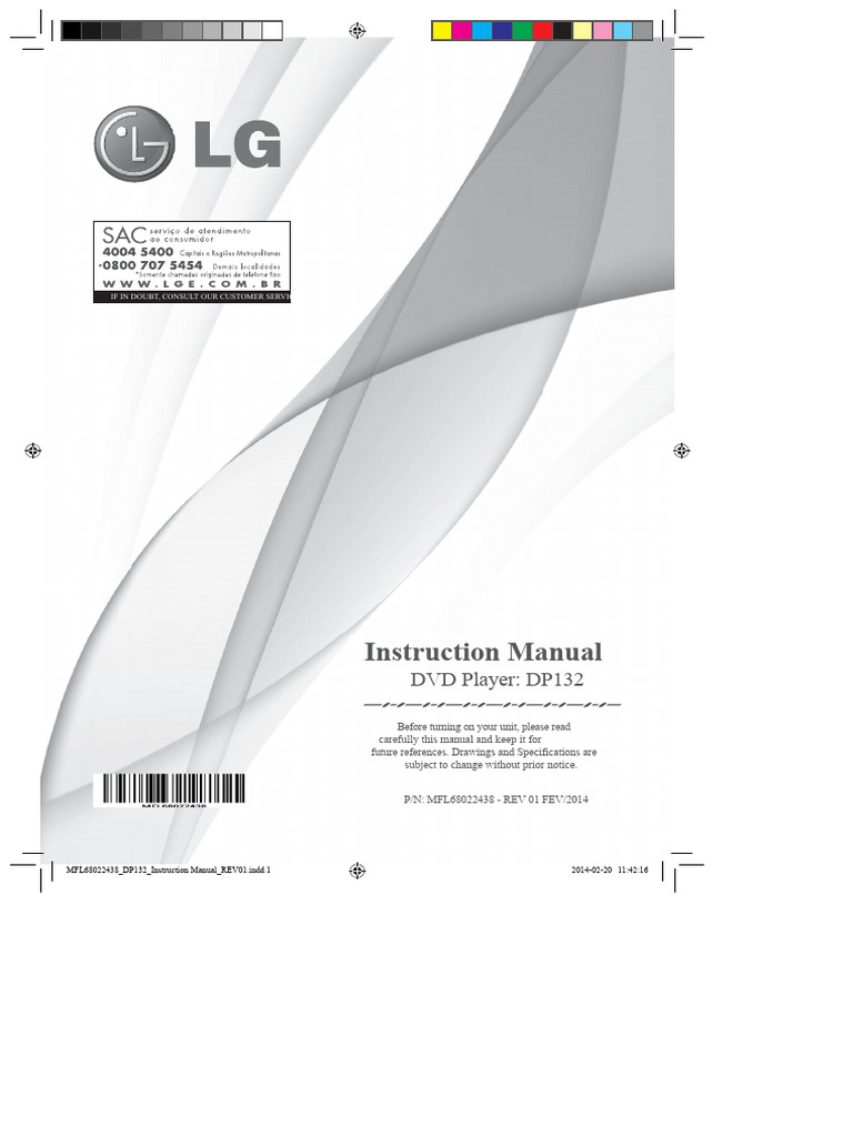 LG DP132 DVD Player Manual | PDF | Mp3 | Usb
