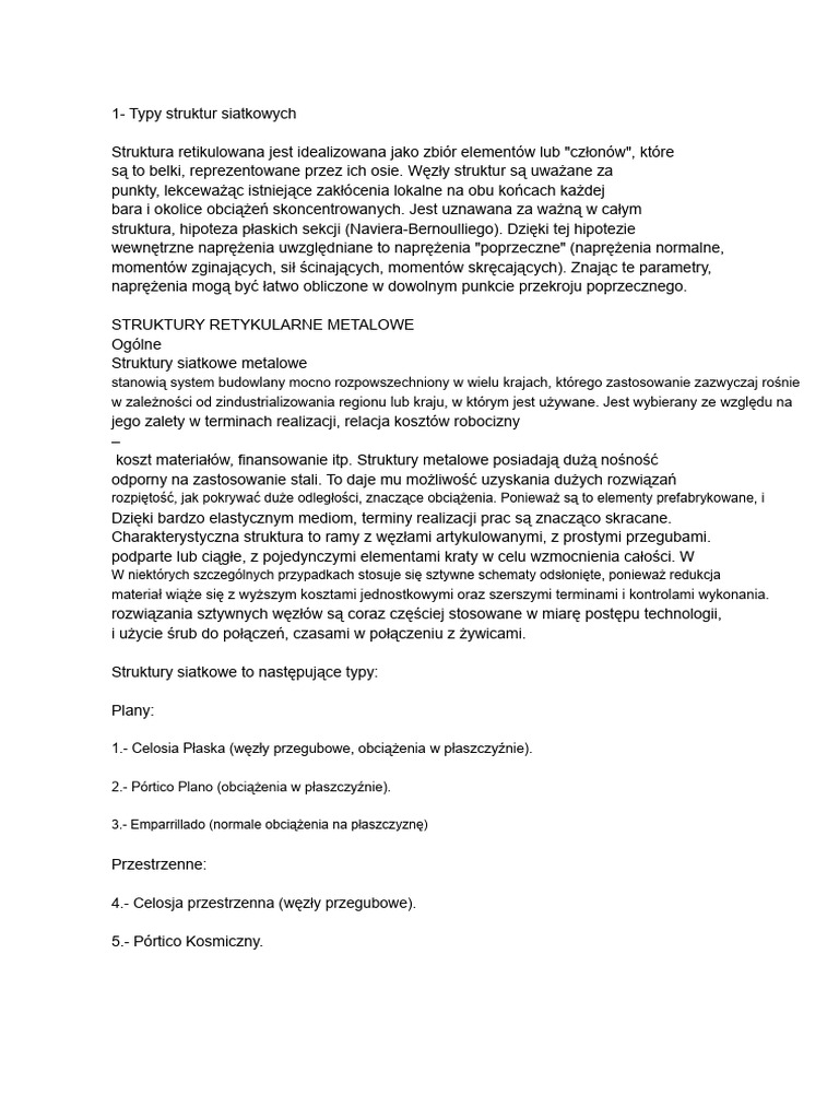 1 - Rodzaje Struktur Siatkowych | PDF