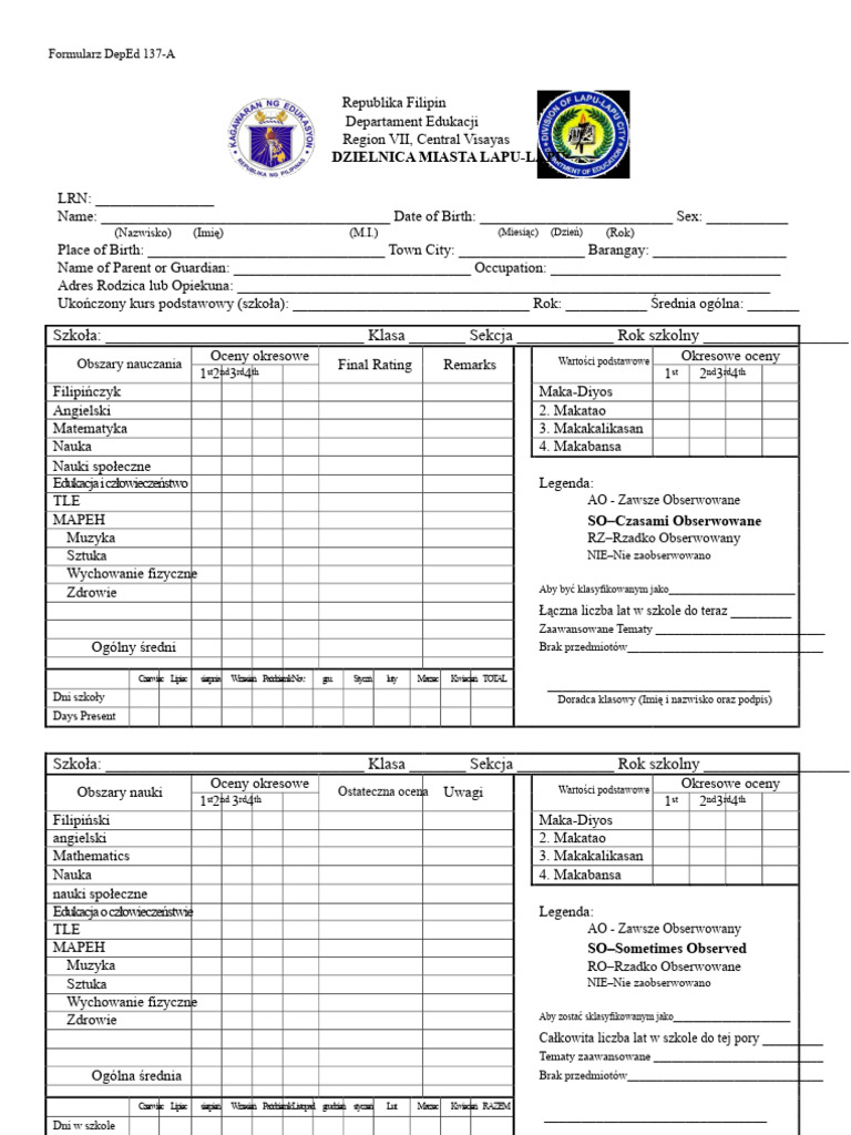 Formularz 137 (k-12) PDF | PDF