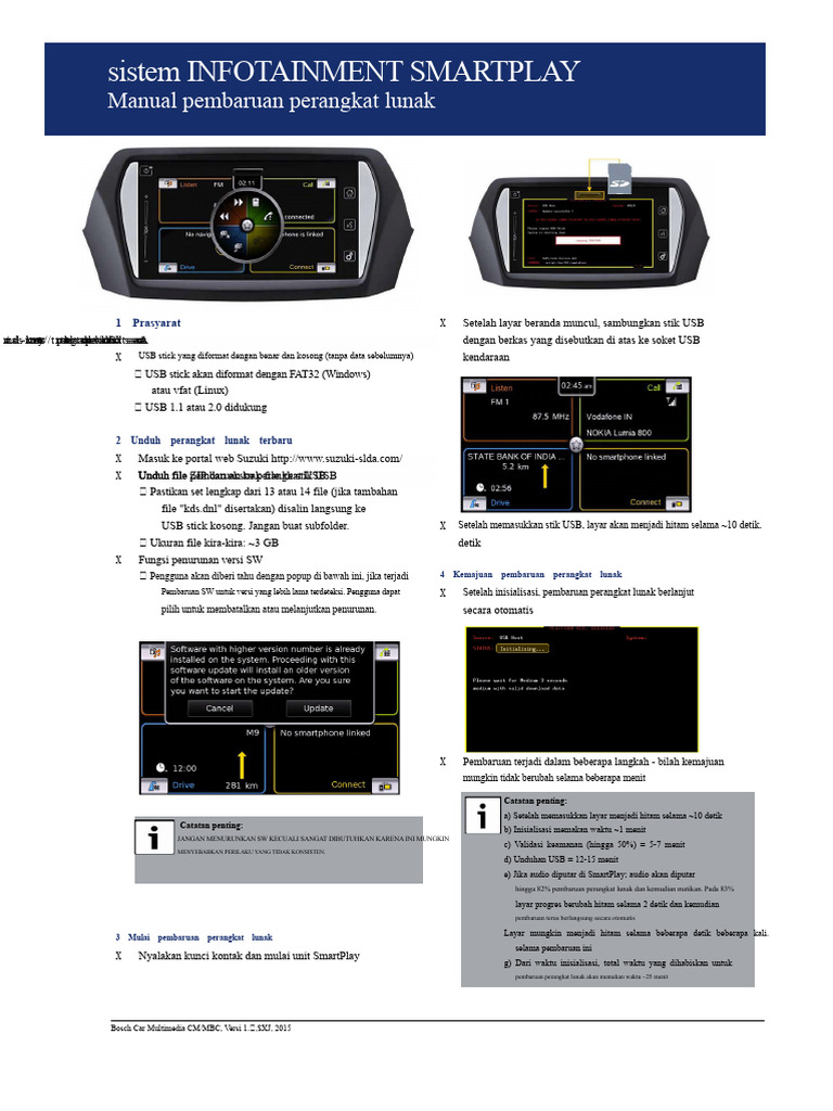 Pembaruan Perangkat Lunak SmartPlay Suzuki | PDF