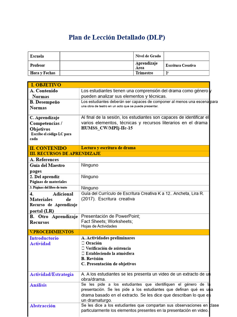 Escritura Creativa Lectura y Escritura de Drama | PDF | Modificación de ...