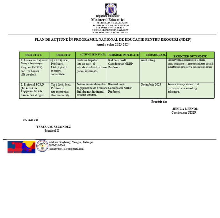 Noul Plan de Acțiune Ndep 2023 2024 | PDF