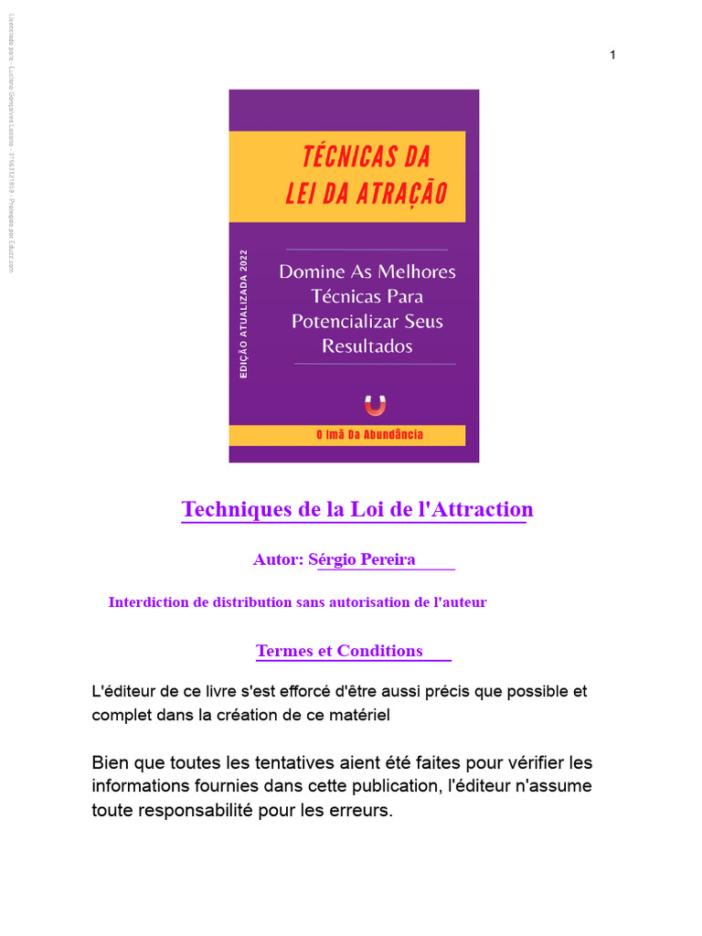 Techniques Efficaces de la Loi d'Attraction | PDF | Loi de l'attraction ...
