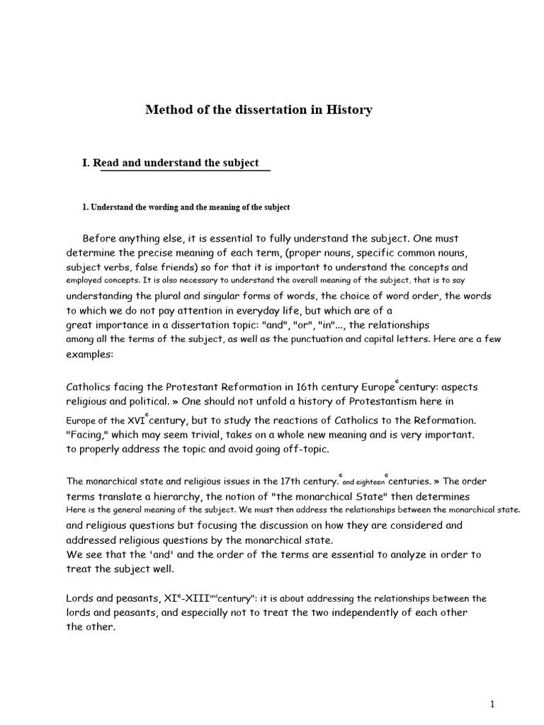 Dissertation Methodology in History | PDF | Subject (Grammar ...
