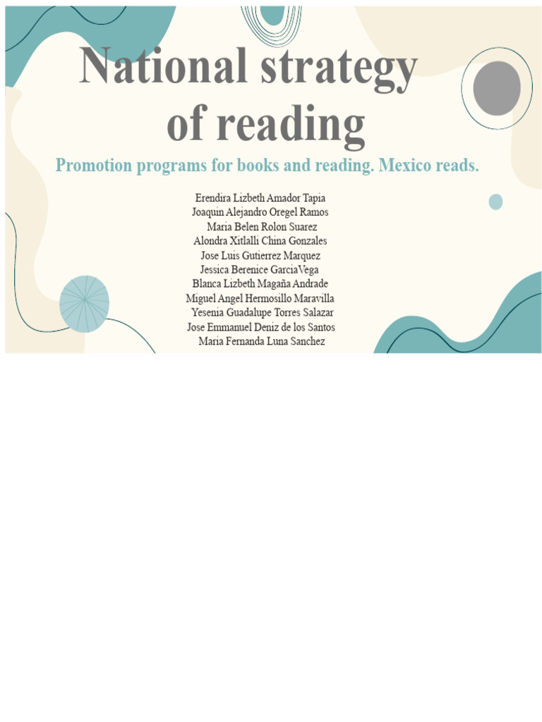 Team 2. National Reading Strategy | PDF | Libraries | Books
