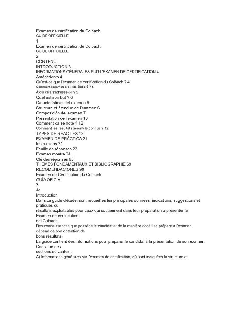 Guide de l'Examen de Certification Colbach | PDF | Clonage | Biologie