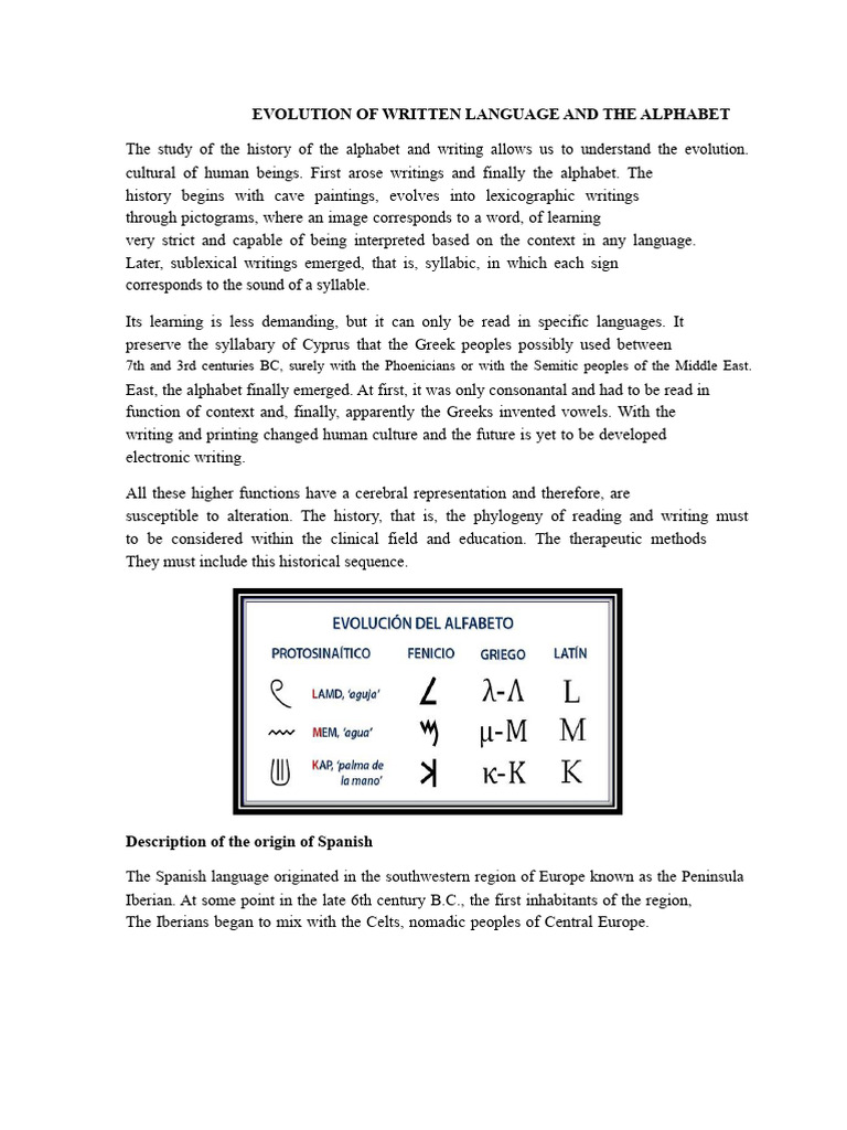 History of Writing and Spanish Language | PDF | Spanish Language | Alphabet
