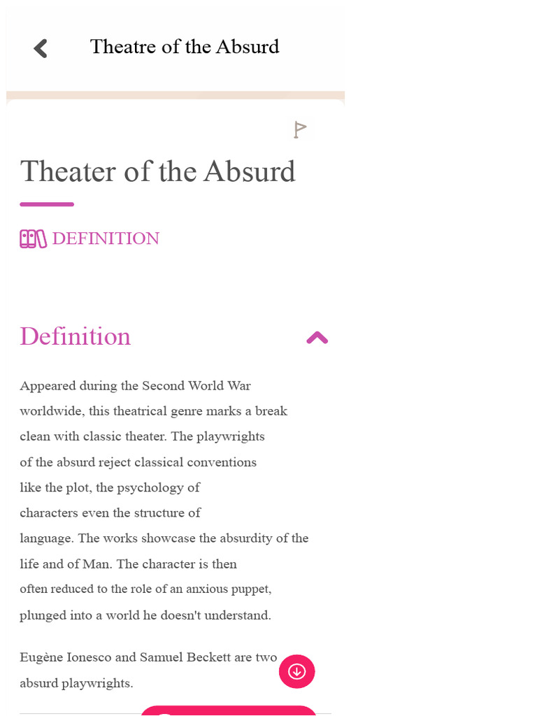 Definition of Absurd Theatre | PDF