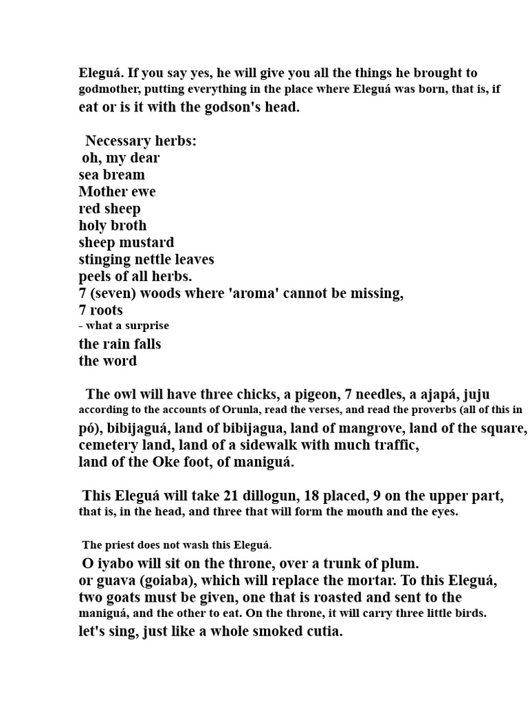 Rituals and Offerings for Eleguá | PDF