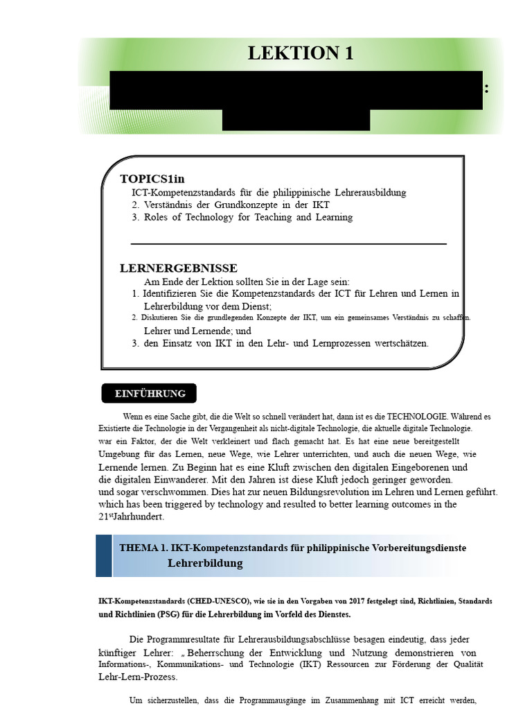 TTL 1 Lektion 1 | PDF