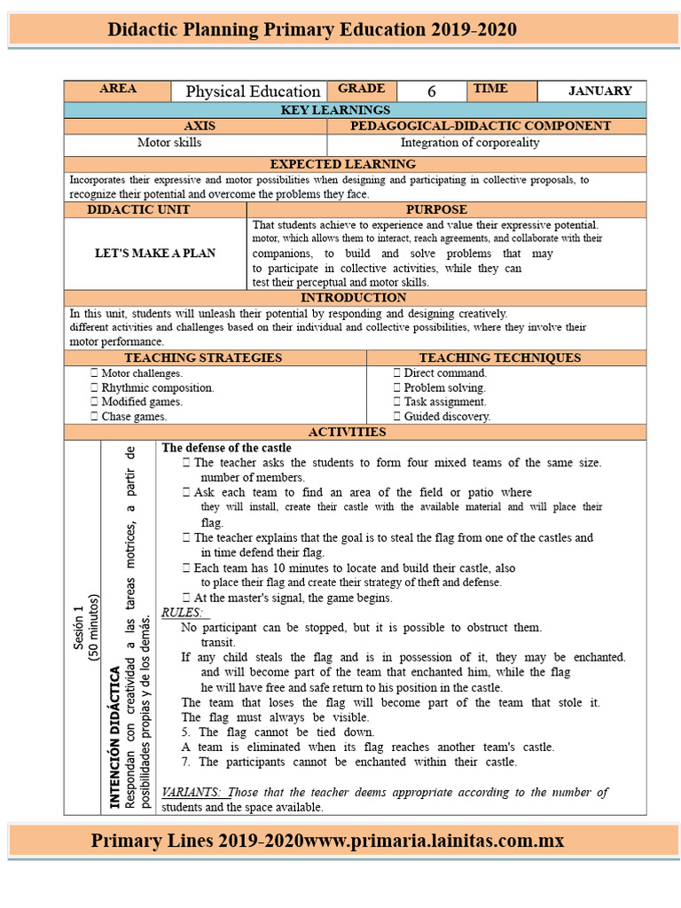 January - 6th Grade Physical Education (2019-2020) | PDF | Physical ...