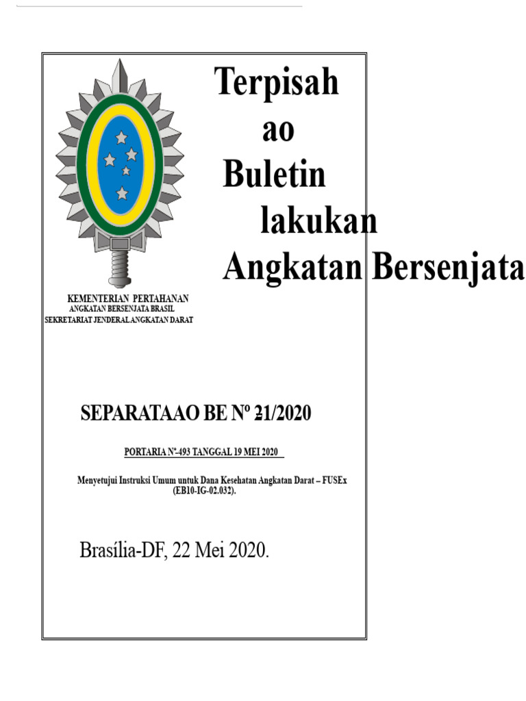 Peraturan No. 493 tanggal 19 Mei 2020 - Ig Fusex - Berlaku | PDF