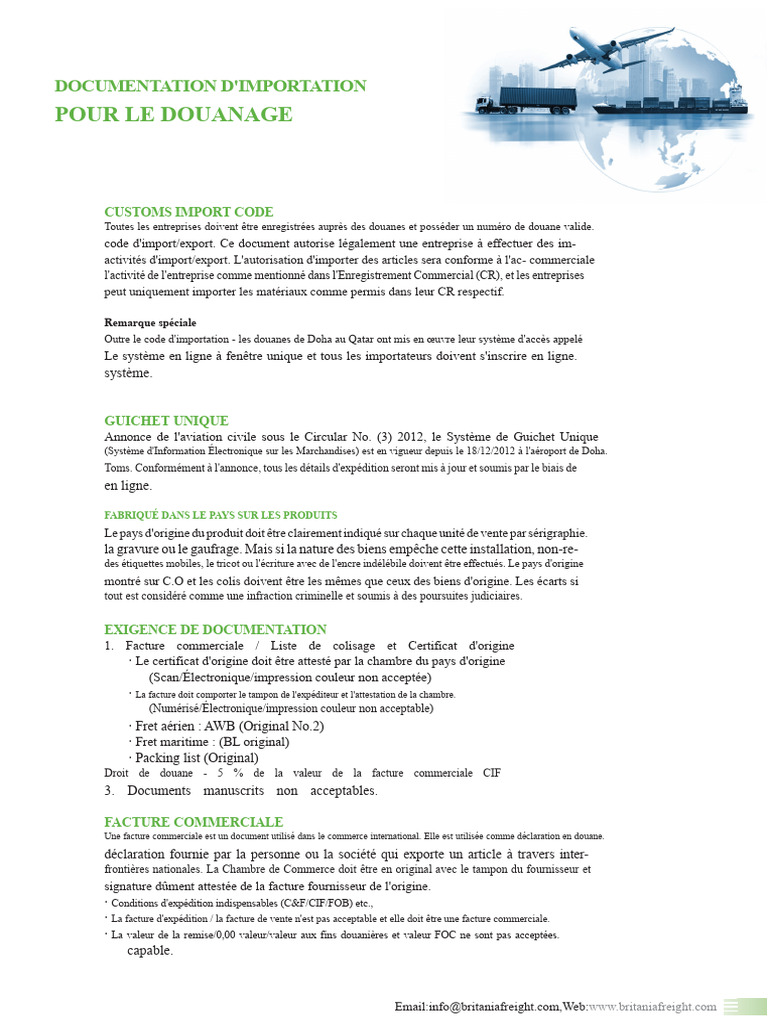 Guide d'importation et douane au Qatar | PDF | Matière dangereuse ...