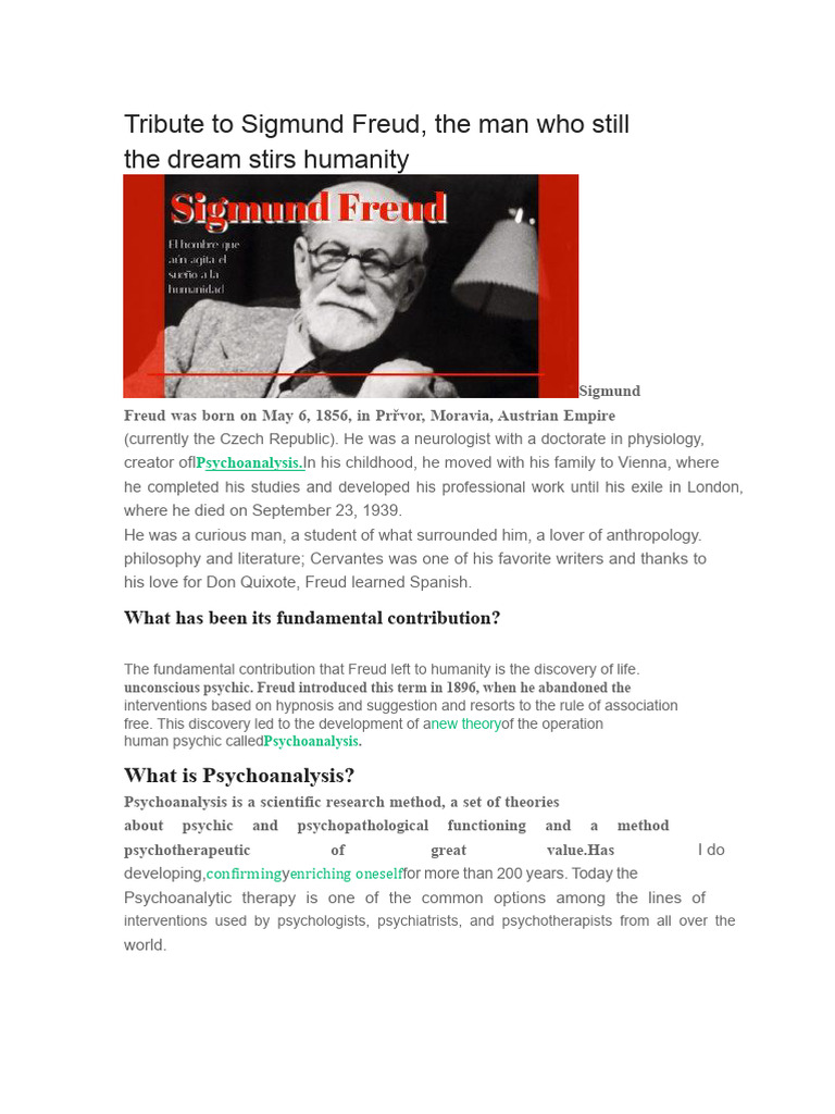Sigmund Freud | PDF | Sigmund Freud | Psychoanalysis