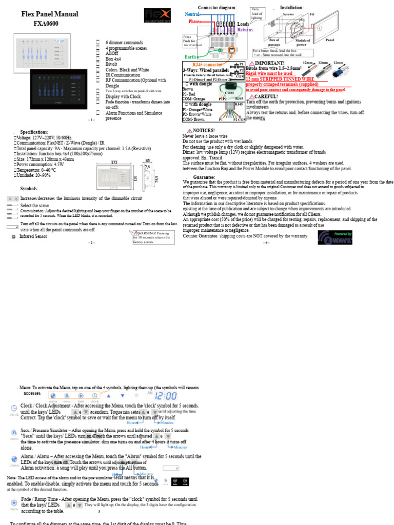 Flex Panel Dimmer Installation Guide | PDF | Electrical Connector ...