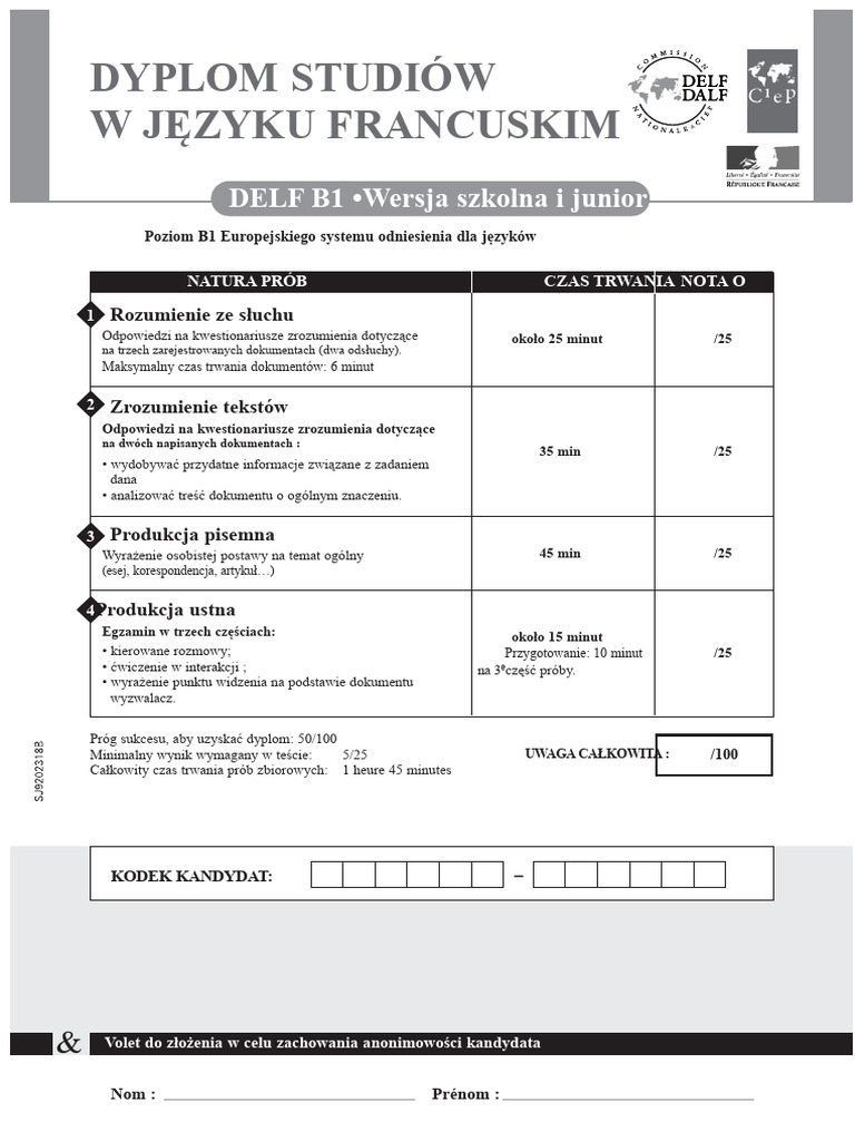 B 1 Candidat 2 | PDF