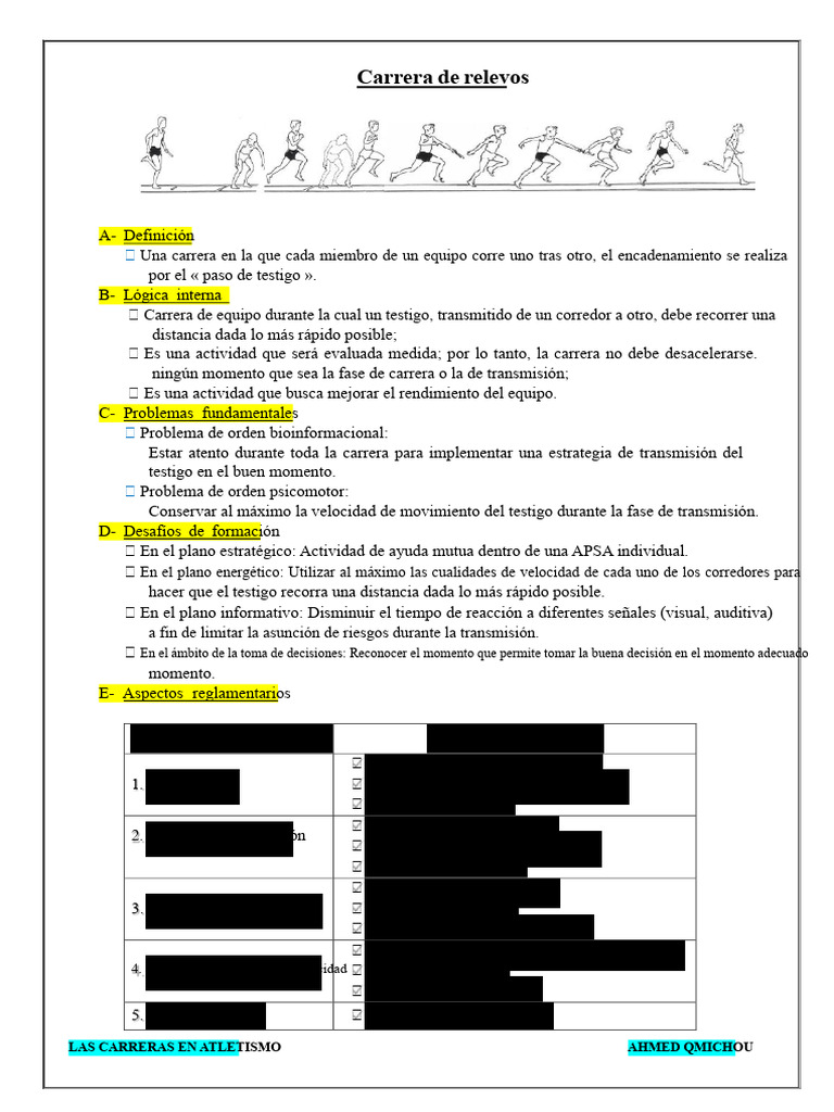 Estrategias en Carreras de Relevos y Velocidad | PDF | Deporte del ...