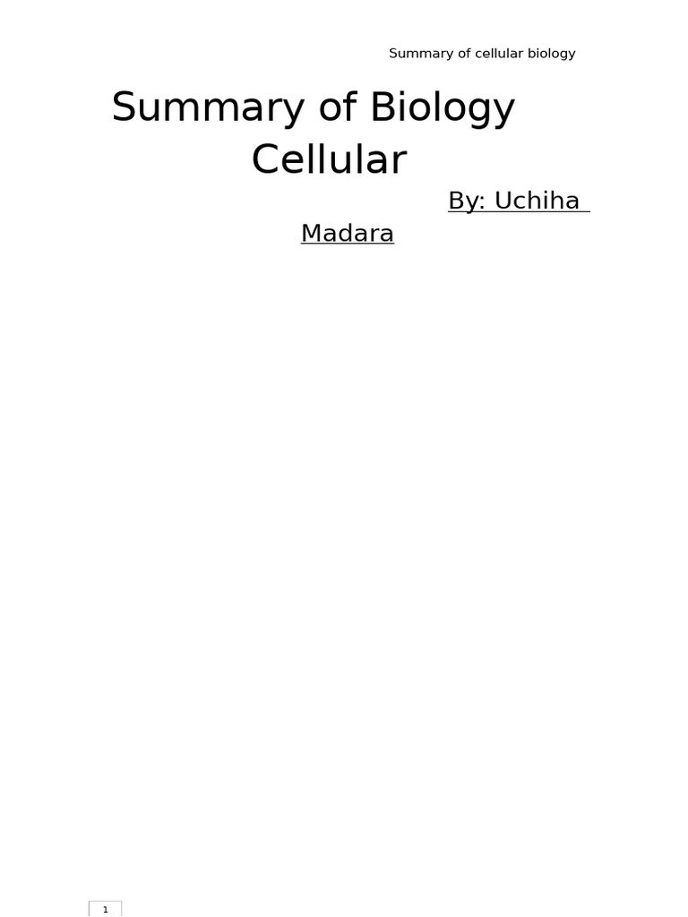 Cell Biology Summary Lecture Notes | PDF | Endoplasmic Reticulum | Ribosome