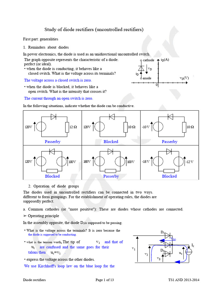 Diode Rectifiers: Operation & Analysis | PDF | Diode | Rectifier