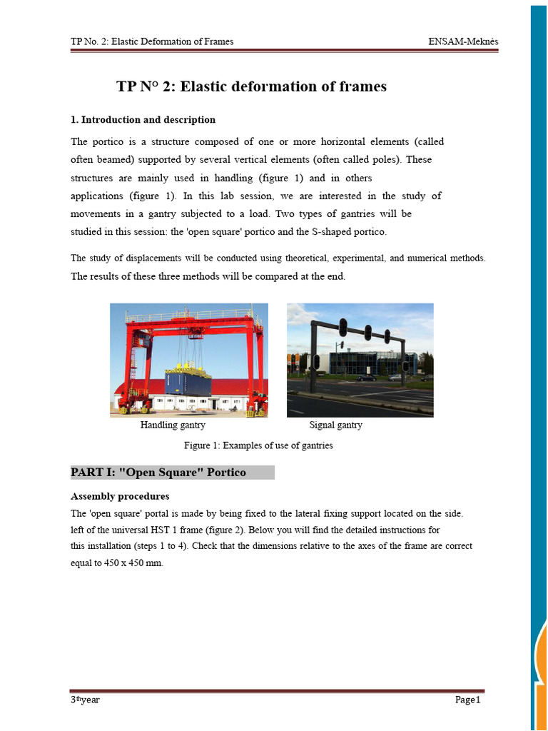 Elastic Deformation in Gantry Frames | PDF | Deformation (Engineering ...
