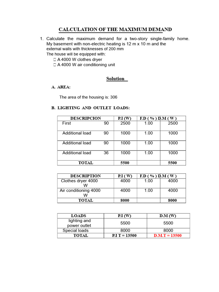 186360765-CALCULATION OF MAXIMUM DEMAND.pdf | PDF | Electrical ...