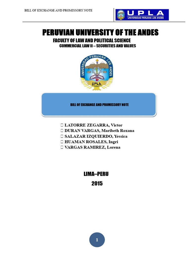 Monograph On Promissory Notes and Bills of Exchange 1 | PDF ...
