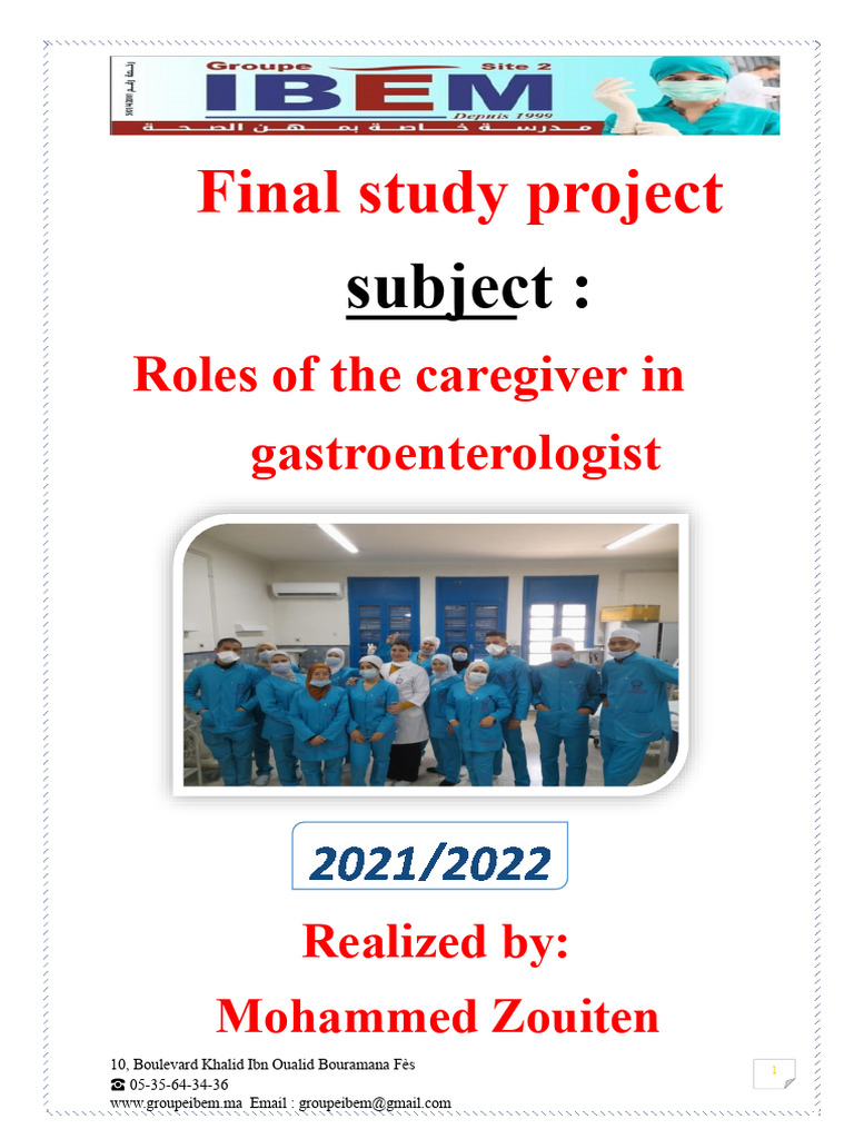 End of study project | PDF | Diseases And Disorders | Medical Specialties