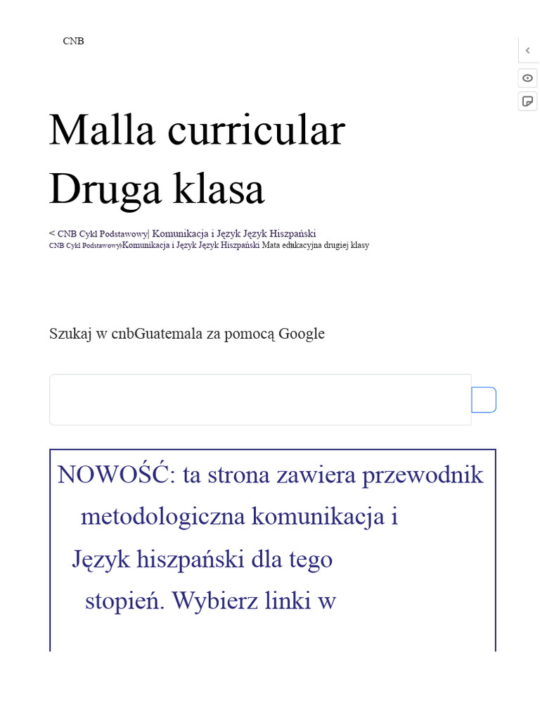 Program Nauczania Druga Klasa - CNB | PDF