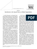 Introduction To The Special Issue On Market Segmentation