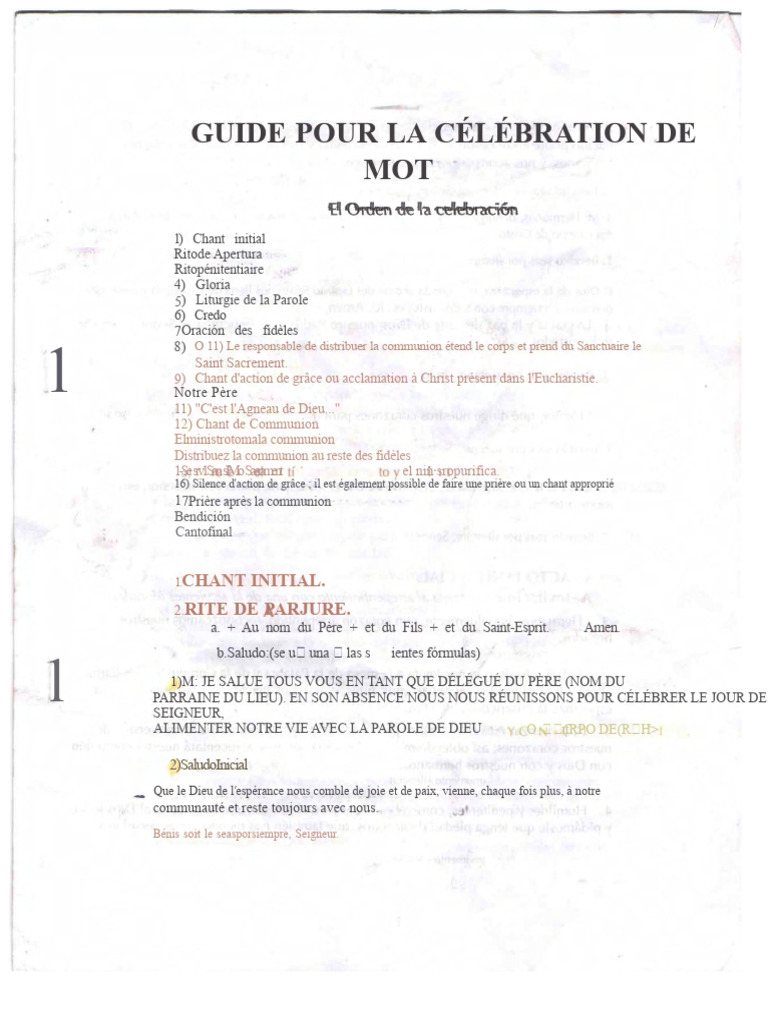 Guide de Célébration Eucharistique | PDF | Liturgie et culte chrétien ...