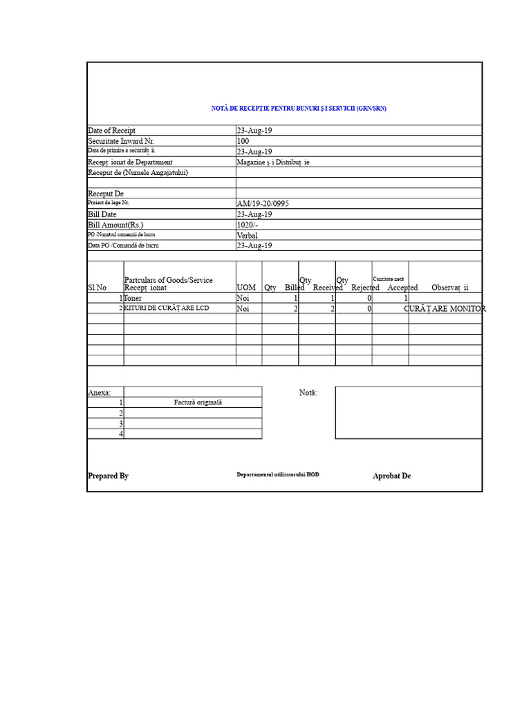 GRN/SRN | PDF