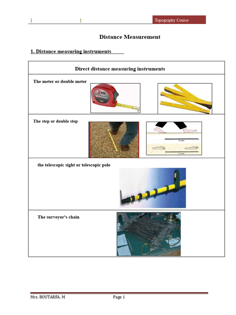 Topography Course: Distance Measurement Techniques | PDF | Surveying