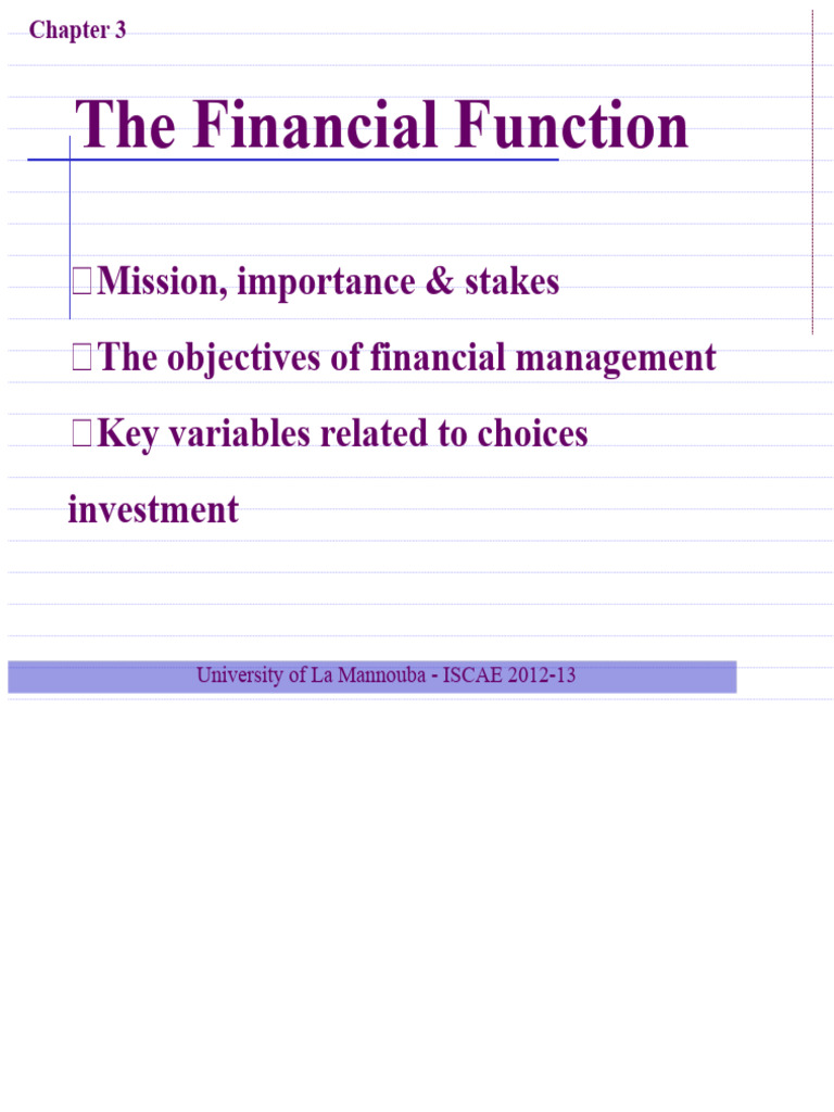 The Financial Function | PDF | Internal Rate Of Return | Net Present Value