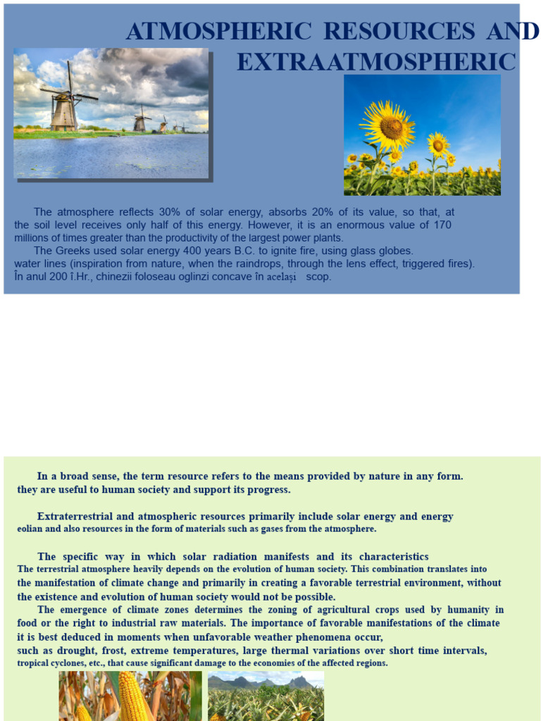 Atmospheric and Extra-Atmospheric Resources | PDF | Solar Energy ...
