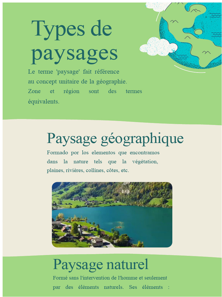 Types de paysages : naturel, urbain, ordonné | PDF