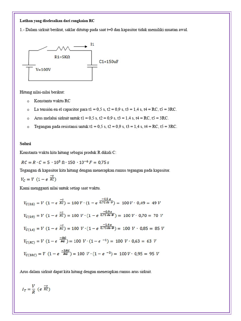 Analisis Sirkuit RC: Arus & Tegangan | PDF