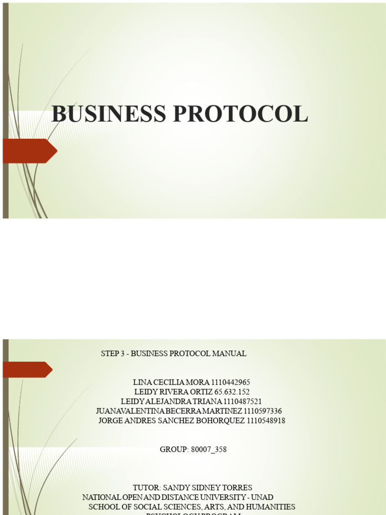 Step 3 - Business Protocol Manual Group358 | PDF | Communication ...