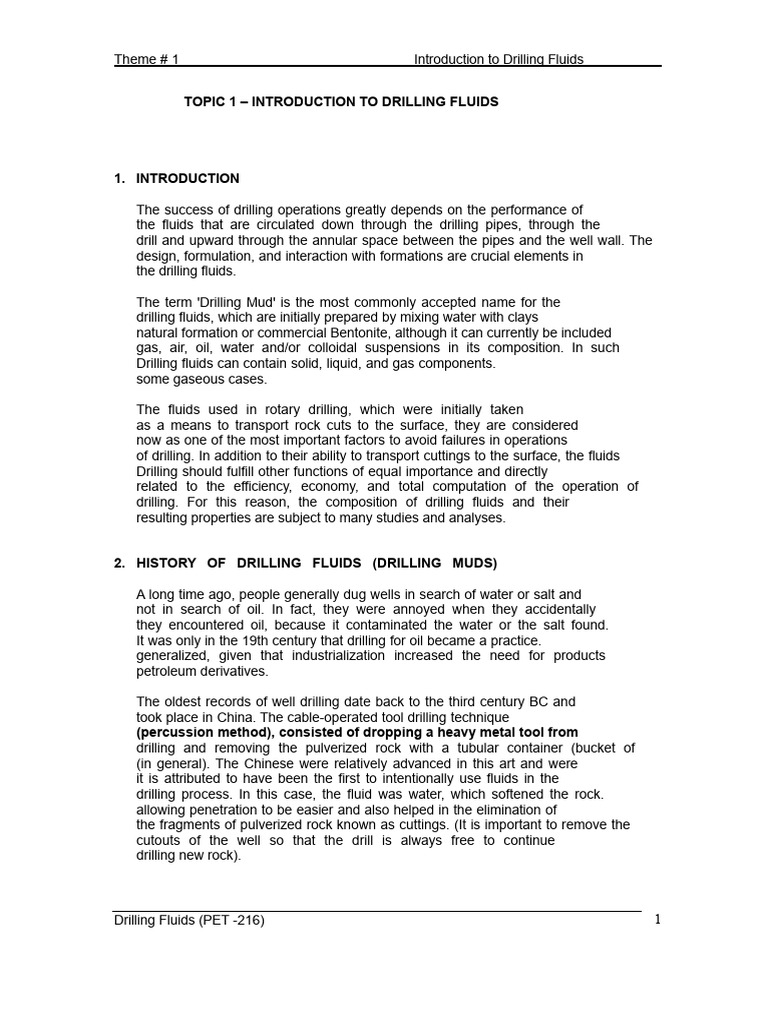 Introduction to Drilling Fluids Overview | PDF | Colloid | Oil Well